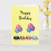 オーストラリアシェパピーズハッピーバースデー カード (黄色い花)