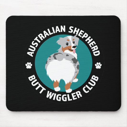 オーストラリアシェパードお尻ウィグラークラブ(ブルーメルル) マウスパッド (正面)