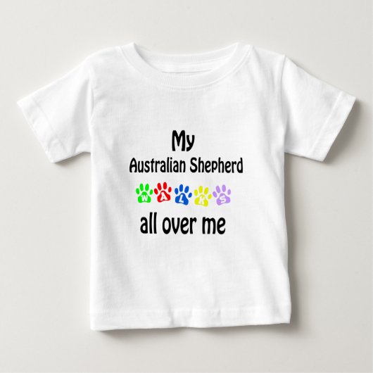 オーストラリアシェパードウォーズデザイン ベビーTシャツ (正面)