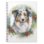 オーストラリアシェパードクリスマスリースフェスティバルカップ ノートブック (正面)