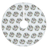 オーストラリアシェパードクリスマスリースフェスティバルカップ ブラッシュドポリエステルツリースカート (正面)