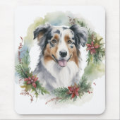 オーストラリアシェパードクリスマスリースフェスティバルカップ マウスパッド (正面)
