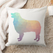 オーストラリアシェパードジオメトリックシルエットパステル クッション (ブランケット)