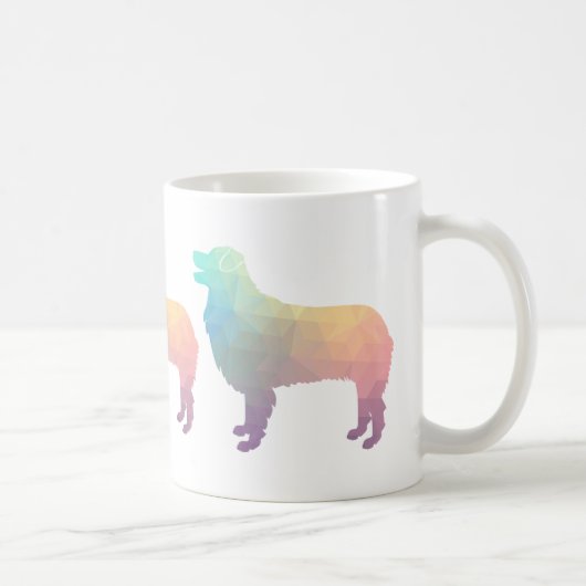 オーストラリアシェパードジオメトリックシルエットパステル コーヒーマグカップ (右)