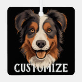 オーストラリアシェパードドッグ名前をカスタムする パーソナライズされた メタルオーナメント (裏面)