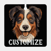 オーストラリアシェパードドッグ名前をカスタムする パーソナライズされた メタルオーナメント (正面)