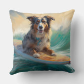 オーストラリアシェパードビーチ絵を描サーフィン クッション (裏面)
