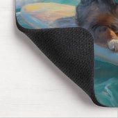 オーストラリアシェパードビーチ絵を描サーフィン マウスパッド (コーナー)