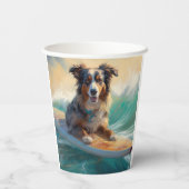 オーストラリアシェパードビーチ絵を描サーフィン 紙コップ (裏面)