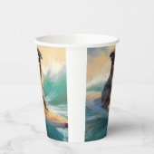 オーストラリアシェパードビーチ絵を描サーフィン 紙コップ (左)