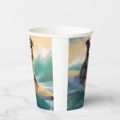 オーストラリアシェパードビーチ絵を描サーフィン 紙コップ (右)