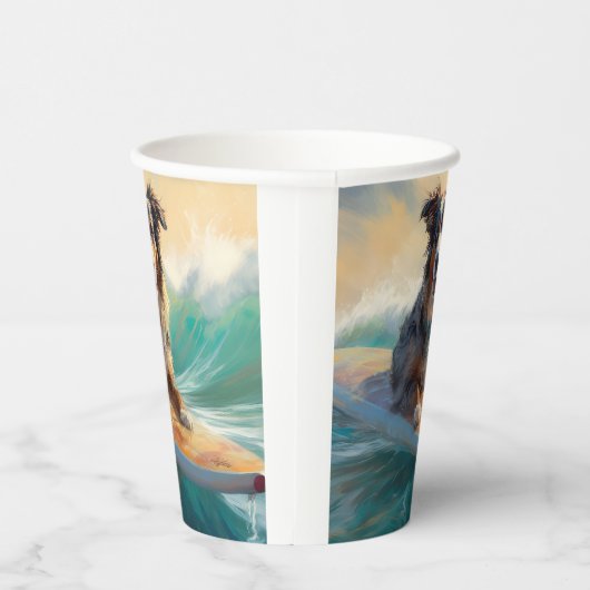 オーストラリアシェパードビーチ絵を描サーフィン 紙コップ (右)