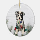 オーストラリアシェパードブルーメルルトリカラーセラミックC セラミックオーナメント (左)