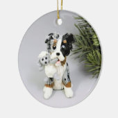 オーストラリアシェパードブルーメルレトリコラーオーナメント セラミックオーナメント (左)