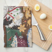 オーストラリアシェパードホリデーベーキングクリスマス キッチンタオル (四つ折り)