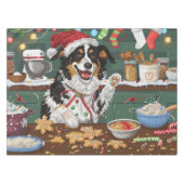 オーストラリアシェパードホリデーベーキングクリスマス テーブルクロス (正面(横))