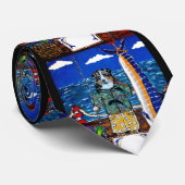 オーストラリアシェパードマーリン魚釣り ネクタイ (ロール)