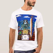 オーストラリアシェパードマーリン魚釣り Tシャツ (正面)