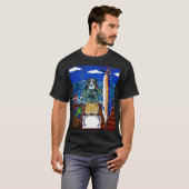 オーストラリアシェパードマーリン魚釣り Tシャツ (正面フル)
