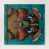 オーストラリアシェパード醜い犬顔ジグソーパズル ジグソーパズル (横)