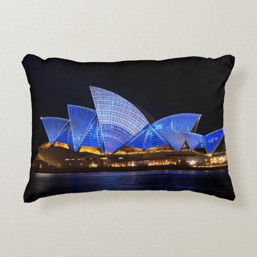 オーストラリアシドニーオペラハウスアットナイト アクセントクッション (正面)
