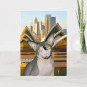 オーストラリアシドニーSphynx猫のレックス猫のハッピーバースデー シーズンカード (正面)