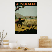 オーストラリアシープファームヴィンテージ旅行 ポスター (キッチン)