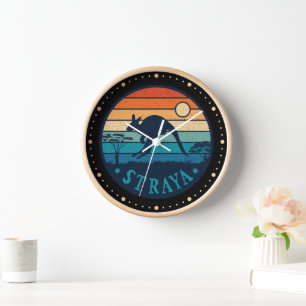 オーストラリアストラヤレトロヴィンテージカンガルーオオーストラリア 壁時計