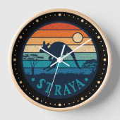 オーストラリアストラヤレトロヴィンテージカンガルーオオーストラリア 壁時計 (正面)