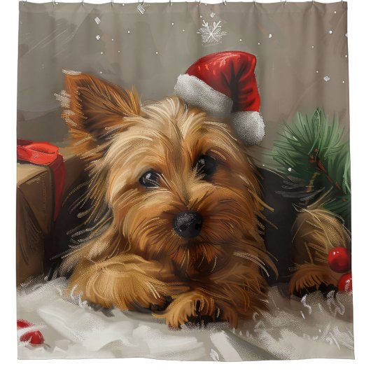オーストラリアテリアドッグクリスマスフェスティバル シャワーカーテン (正面)
