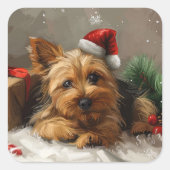 オーストラリアテリアドッグクリスマスフェスティバル スクエアシール (正面)