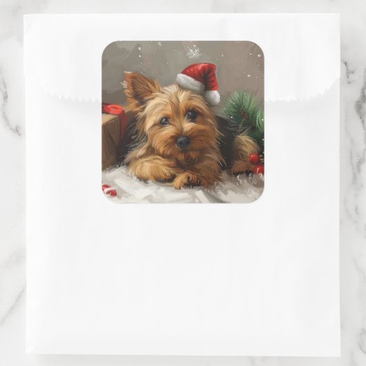 オーストラリアテリアドッグクリスマスフェスティバル スクエアシール (バッグ)