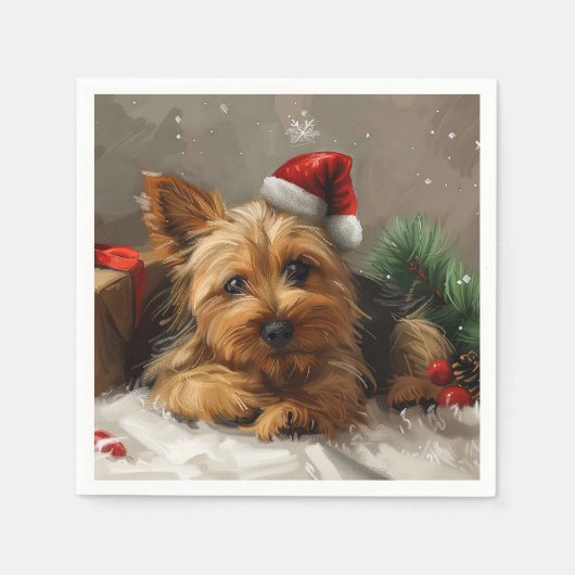 オーストラリアテリアドッグクリスマスフェスティバル スタンダードカクテルナプキン (正面)