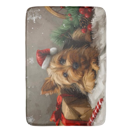 オーストラリアテリアドッグクリスマスフェスティバル バスマット (正面縦)