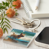 オーストラリアテリアビーチ絵画サーフィン キーホルダー (正面右)