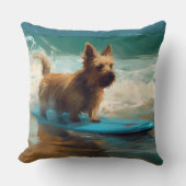 オーストラリアテリアビーチ絵画サーフィン クッション (正面)