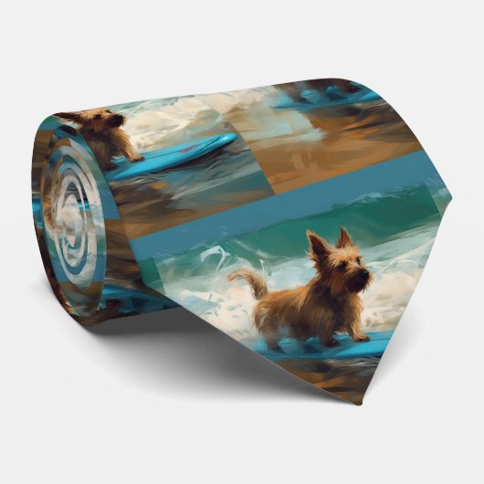 オーストラリアテリアビーチ絵画サーフィン ネクタイ (ロール)