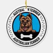 オーストラリアテリアピーキングイラストレーションバッジ セラミックオーナメント (裏面)