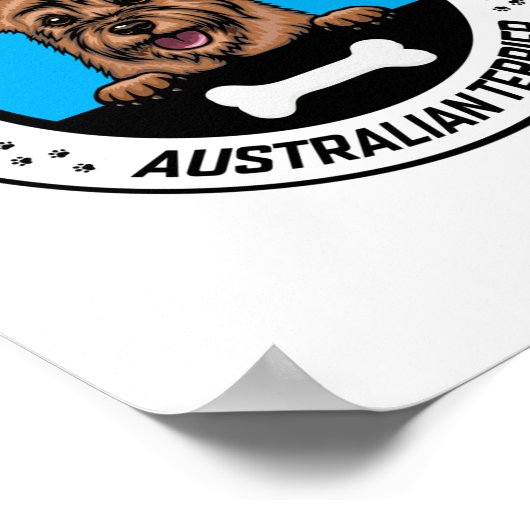 オーストラリアテリアピーキングイラストレーションバッジ ポスター (角)