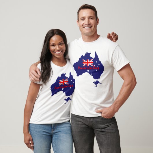 オーストラリアデーの旗の地図 Tシャツ (ユニセックス)