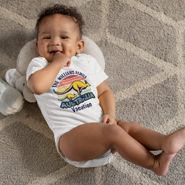 オーストラリアトリップカンガルーサンセットカスタム ベビーボディスーツ