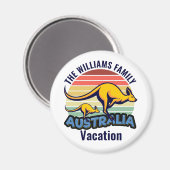 オーストラリアトリップキュートカンガルーサンセットカスタム マグネット (正面/裏面)