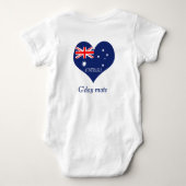 オーストラリアハート国旗 ベビーボディスーツ (裏面)