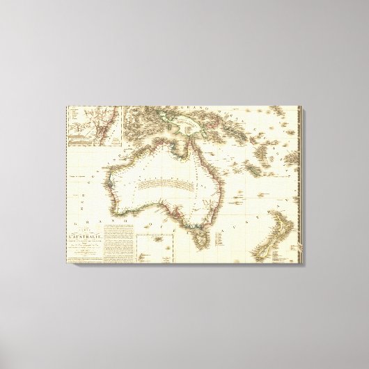 オーストラリアパノラママップオーストラリア2 キャンバスプリント (正面)