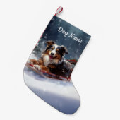 オーストラリアパーソナライズされたの羊飼いのクリスマス スモールクリスマスストッキング (正面 (吊り時))