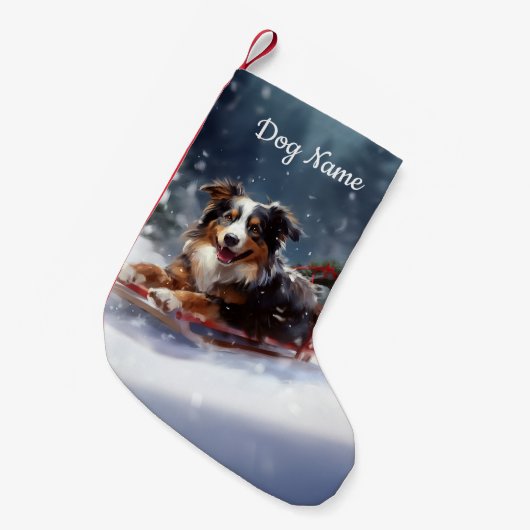 オーストラリアパーソナライズされたの羊飼いのクリスマス スモールクリスマスストッキング (正面 (吊り時))