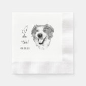 オーストラリアパーソナライズされたの羊飼い犬 縁ありカクテルナプキン (正面)