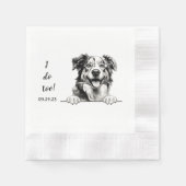 オーストラリアパーソナライズされたの羊飼い犬 縁ありカクテルナプキン (正面)