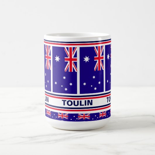オーストラリアパーソナライズされた国旗 コーヒーマグカップ (中央)