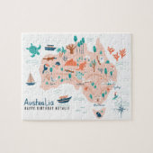 オーストラリアパーソナライズされた地図ジグソーパズル子供へ ジグソーパズル (横)